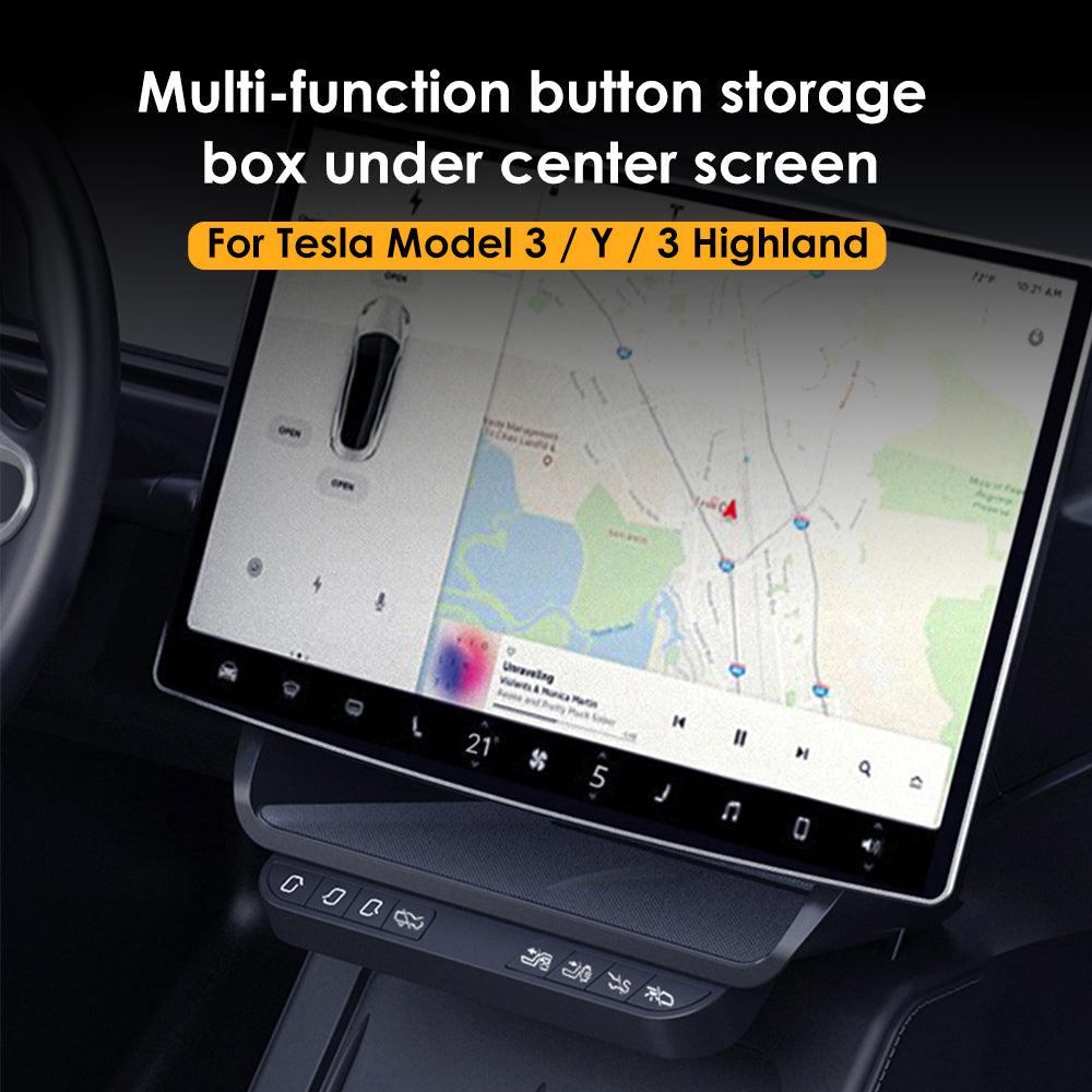 Smart Physic Button for Tesla Model Y Model 3 Highland Center Screen Storage Box Wireless Control Buttons Car Door Seat