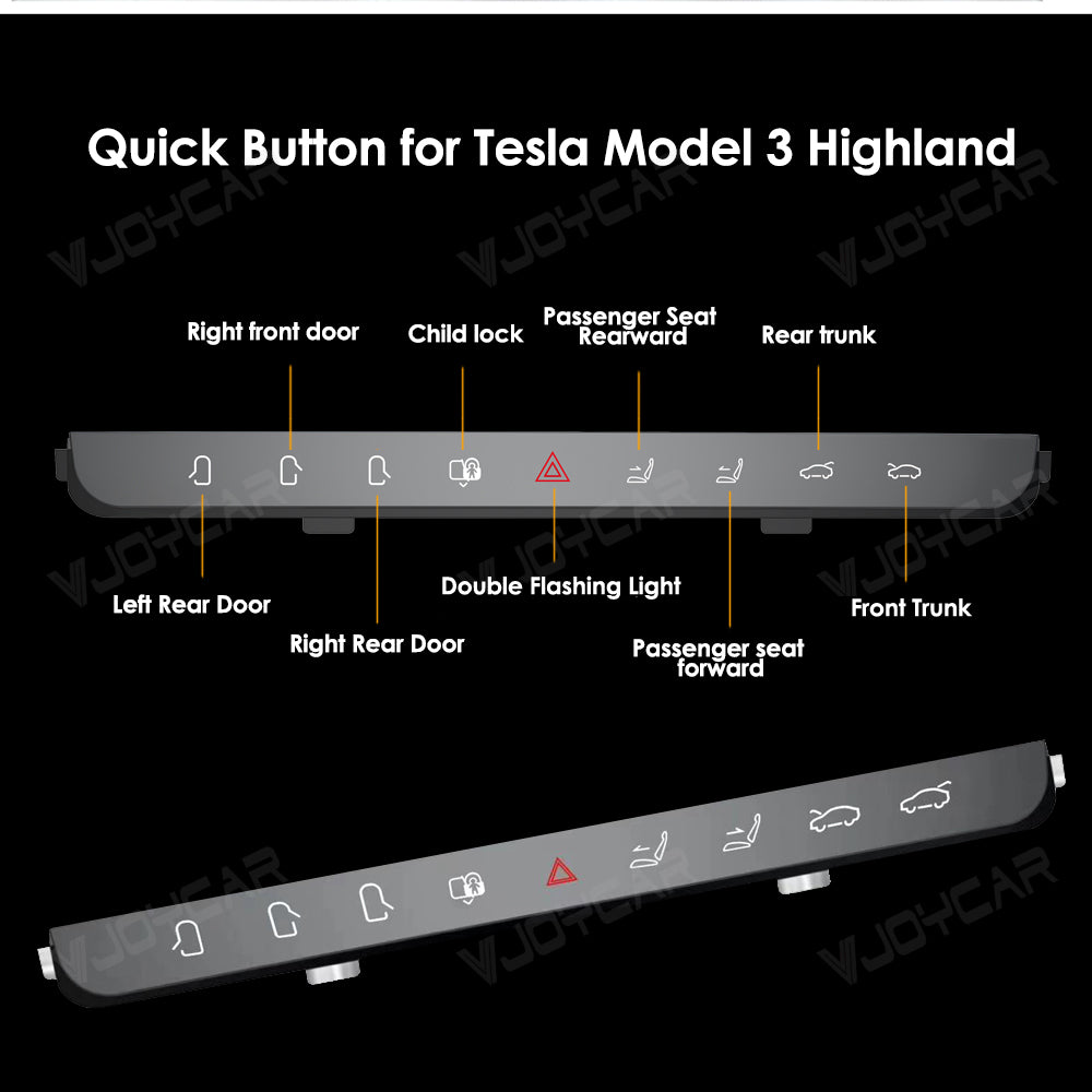 for Tesla Model 3 Highland Center Console Quick Button With LED Lights Ambient Decorative Lamp