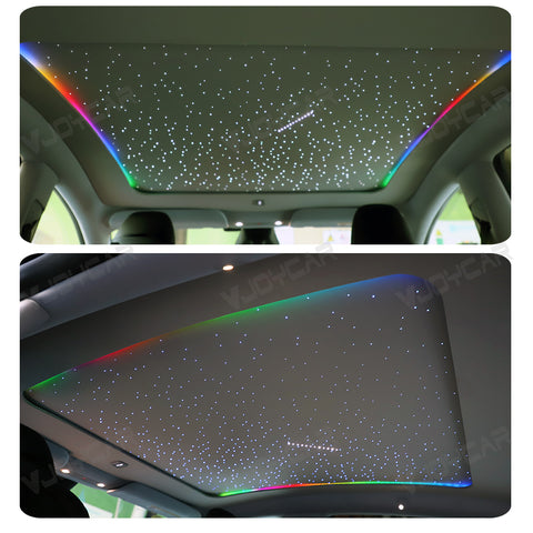 for Tesla Model Y Model Y Juniper Auto Electric Starry Sunshade Roof LED Ambient Light Voice Control
