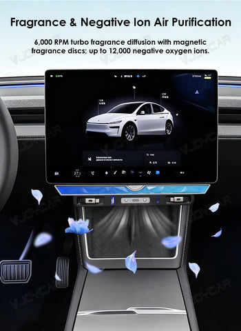 Universal for Tesla Fragrance USB Hub Dock Crystal Ambient Light Retractable Charging Cable