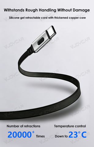 Universal for Tesla Fragrance USB Hub Dock Crystal Ambient Light Retractable Charging Cable