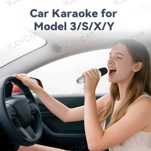Universal for Tesla Model 3 X Y S Cybertruck Car Karaoke Microphone Rechargeable Mic with USB-A & USB-C Receiver