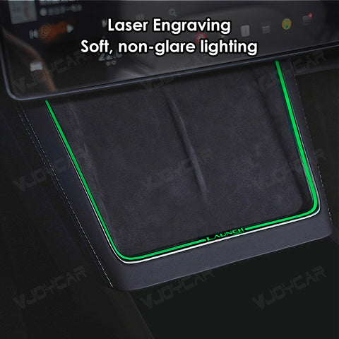 Wireless Charging Port Laser Carved Dynamic Ambient Lighting for Tesla Model Y Juniper Model YL