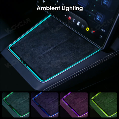 Wireless Charging Port Laser Carved Dynamic Ambient Lighting for Tesla Model Y Juniper Model YL