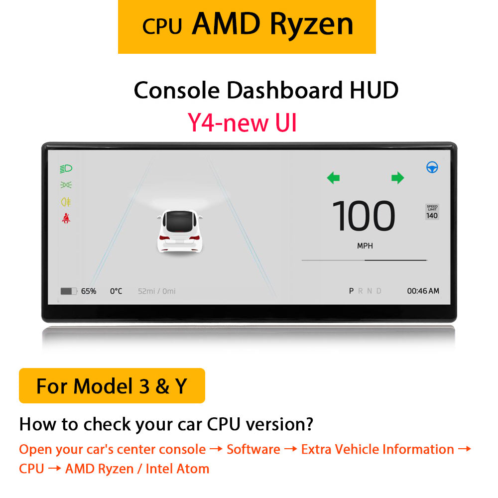 8.8“ Digital Dashboard Screen Carplay HUD for Tesla