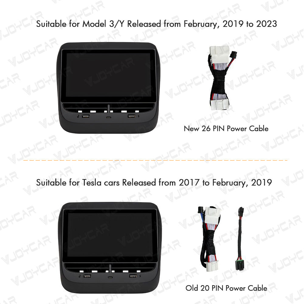 VJOYCAR 7'' Rear Seat Entertainment Display Passenger Touch Screen for Tesla ModelY Model 3
