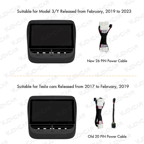VJOYCAR 7'' Rear Seat Entertainment Display Passenger Touch Screen for Tesla ModelY Model 3
