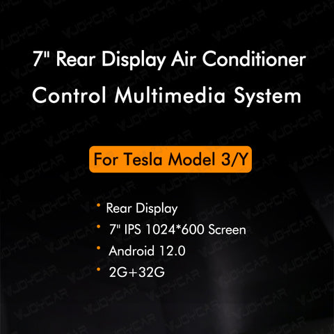 VJOYCAR 7'' Rear Seat Entertainment Display Passenger Touch Screen for Tesla ModelY Model 3