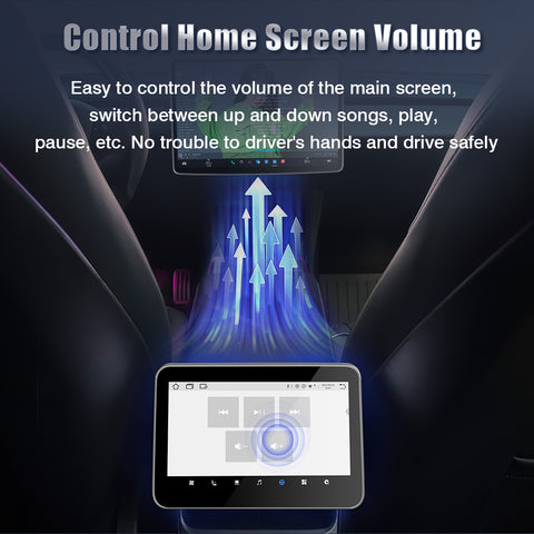 VJOYCAR Real Passenger Display 8'' Large Touch Screen Entertainment Carplay Andriodauto Seat Adjustment for Tesla Model 3 Y