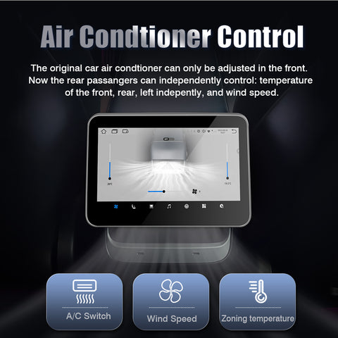 VJOYCAR Real Passenger Display 8'' Large Touch Screen Entertainment Carplay Andriodauto Seat Adjustment for Tesla Model 3 Y