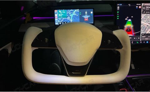 VJOYCAR Hottest Yoke Steering Wheel Handle With Heating Steering With Scroll Yoke 2.0 for Tesla Model 3 Y