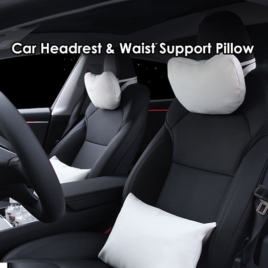 Almohada de apoyo para la cintura y reposacabezas universal para vehículos Tesla