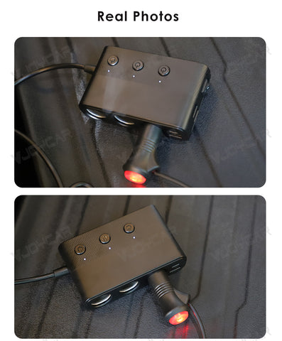 For Tesla Model 3 Model Y New 1 to 3 Car Charger Splitter Cigarette Lighter Adapter Car Cigarette Lighter Socket Splitter with Switch