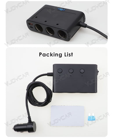 For Tesla Model 3 Model Y New 1 to 3 Car Charger Splitter Cigarette Lighter Adapter Car Cigarette Lighter Socket Splitter with Switch