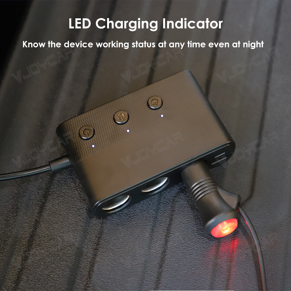 car cigarette lighter socket to 3 pin plug 1-20 Sets Automobile Wiring Harness Connector Male Female For 12176836 24V Fast Charger Three Cigarette Lighter Socket 4 USB Ports ON/OFF Switch for Each Port LED Voltage Display Replaceable 10A Fuse Each USB Port is 2.4A Max (Total 3.1A Max) Safe design Designed with replaceable 10a fuse and bold pure copper wire 3 in 1 Power Outlet,