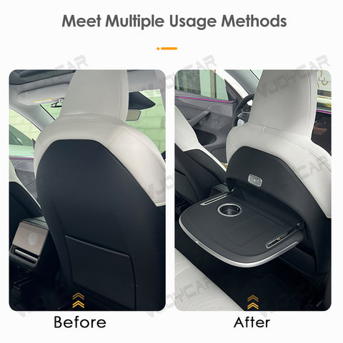 For Tesla Model 3 Y YL X Seat Back Foldable Table Tray Option Electric Auto Fold Colorful Ambient Light