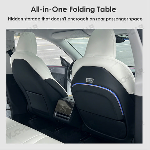 For Tesla Model 3 Y YL X Seat Back Foldable Table Tray Option Electric Auto Fold Colorful Ambient Light