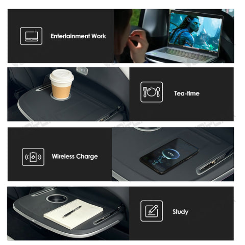 For Tesla Model 3 Y YL X Seat Back Foldable Table Tray Option Electric Auto Fold Colorful Ambient Light