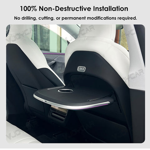 For Tesla Model 3 Y YL X Seat Back Foldable Table Tray Option Electric Auto Fold Colorful Ambient Light