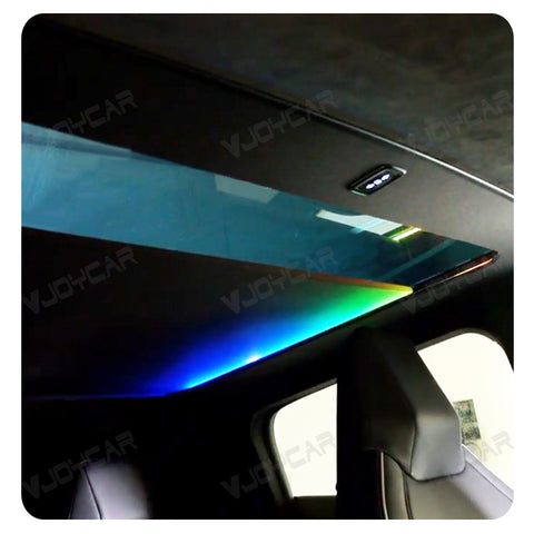 for Tesla Cybertruck Smart Electric Sunshade Roof Auto Electric Button Control Voice Control Rainbow LED Ambient Lights