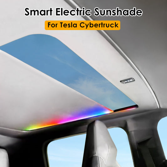 for Tesla Cybertruck Smart Electric Sunshade Roof Auto Electric Button Control Voice Control Rainbow LED Ambient Lights