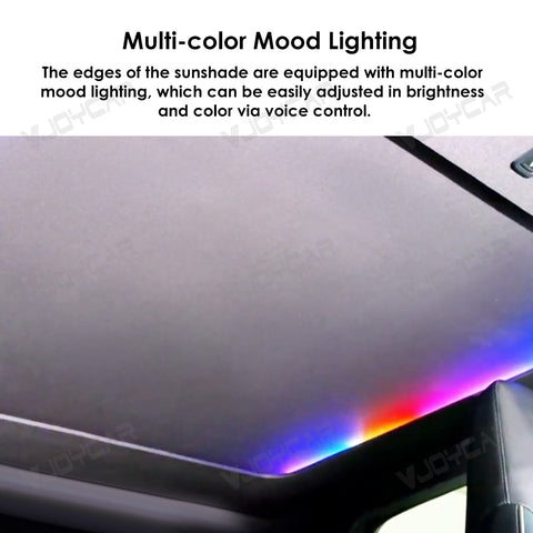 for Tesla Cybertruck Smart Electric Sunshade Roof Auto Electric Button Control Voice Control Rainbow LED Ambient Lights