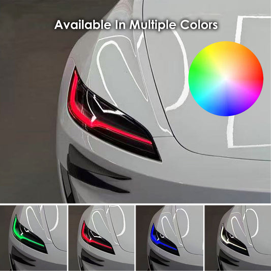 For Tesla Model 3 Highland 2023+ Headlight Daytime Running Light Updated Colorful Lights GT Racing DRL LED Module Upgrade