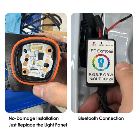 For Tesla Model 3 Highland 2023+ Headlight Daytime Running Light Updated Colorful Lights GT Racing DRL LED Module Upgrade
