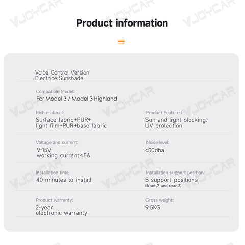 for Tesla Model 3 and Model 3 Highland Auto Electric Sunshade Retractable Glass Roof Shade Voice + Button Easy Control