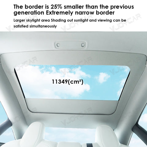 for Tesla Model 3 and Model 3 Highland Auto Electric Sunshade Retractable Glass Roof Shade Voice + Button Easy Control