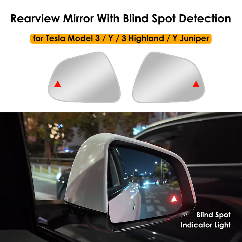 for Tesla Model 3 Y 3 Highland Y Juniper Rearview Mirror Blind Spot BSD Monitoring System Mirror Replacement Easy Installation