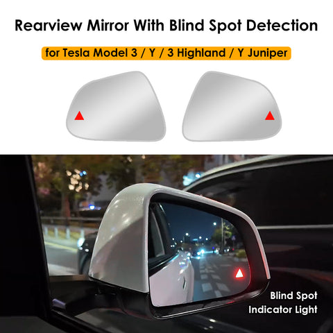 for Tesla Model 3 Y 3 Highland Y Juniper Rearview Mirror Blind Spot BSD Monitoring System Mirror Replacement Easy Installation