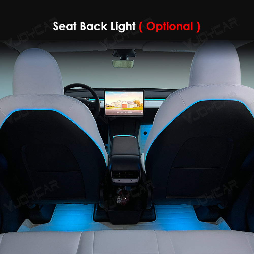 Newest Ambient Light Kit for Tesla Model 3 Y Dynamic Atmosphere Light Door Grab Breathing Lamp Air-vent Stream Seat Back LED