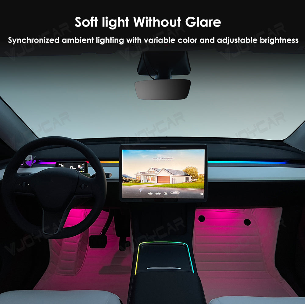 Newest Ambient Light Kit for Tesla Model 3 Y Dynamic Atmosphere Light Door Grab Breathing Lamp Air-vent Stream Seat Back LED