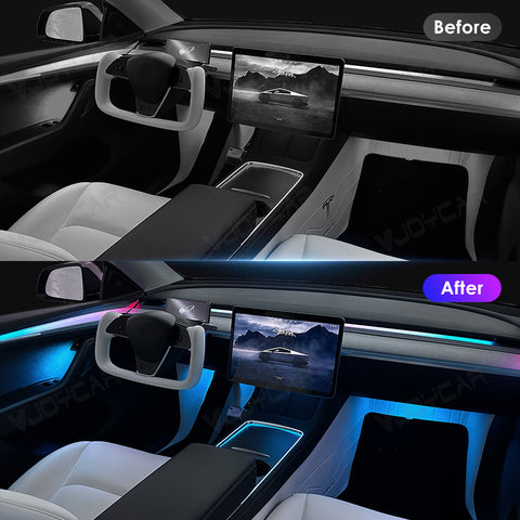 Newest Ambient Light Kit for Tesla Model 3 Y Dynamic Atmosphere Light Door Grab Breathing Lamp Air-vent Stream Seat Back LED