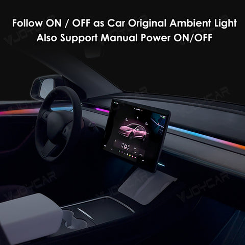 Newest Ambient Light Kit for Tesla Model 3 Y Dynamic Atmosphere Light Door Grab Breathing Lamp Air-vent Stream Seat Back LED