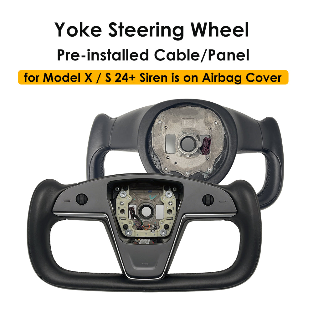 For Tesla Model X Model S Yoke Steering Wheel Pre-built Scroll Button Heating Cable Panel Horn Support Horn Icon On Airbag