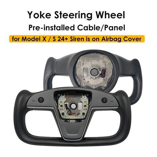 For Tesla Model X Model S Yoke Steering Wheel Pre-built Scroll Button Heating Cable Panel Horn Support Horn Icon On Airbag