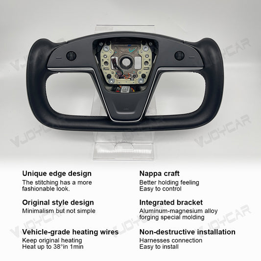 For Tesla Model X Model S Yoke Steering Wheel Pre-built Scroll Button Heating Cable Panel Horn Support Horn Icon On Airbag