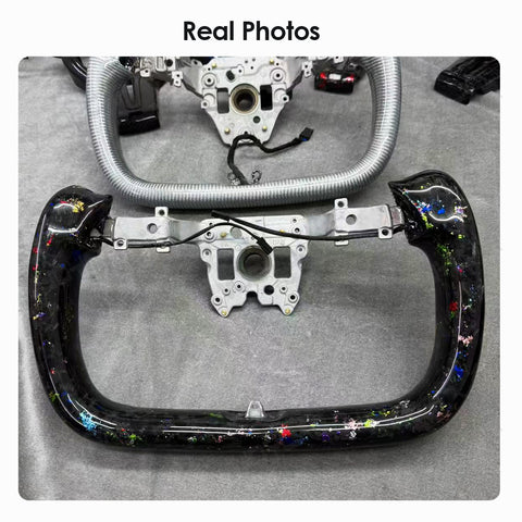 2026 New for Tesla Model 3 Highland Model Y Juniper Colorful Forged Carbon Fiber Yoke Steering Wheel Handle With Heating