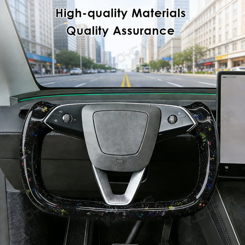 2026 New for Tesla Model 3 Highland Model Y Juniper Colorful Forged Carbon Fiber Yoke Steering Wheel Handle With Heating