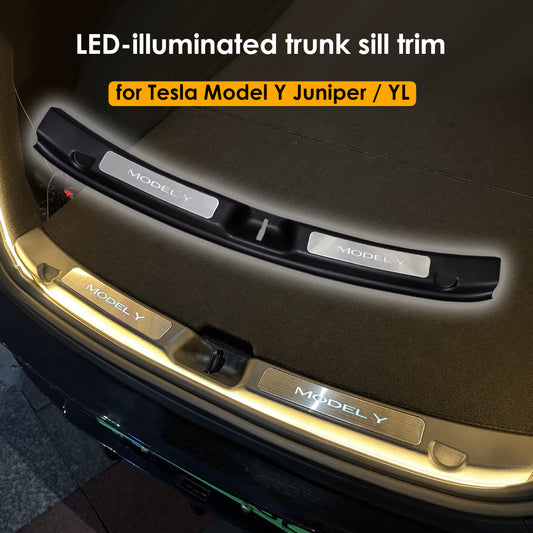 for Tesla Model Y Juniper Model YL Magnetic LED Illuminated Trunk Sill Trim Protection LED Light Auto On Off