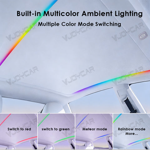 tesla model y auto roof dynamic ambient light
