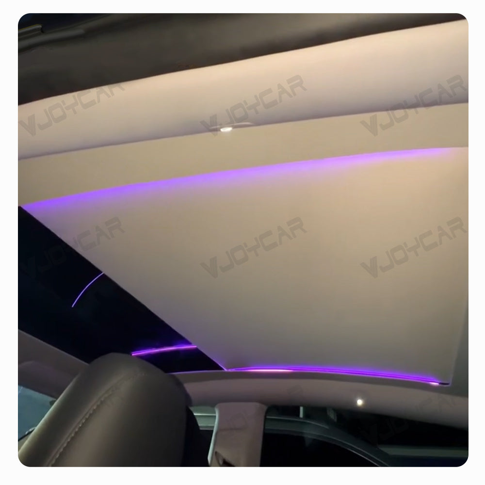 tesla model y auto roof ambient light real photo purple