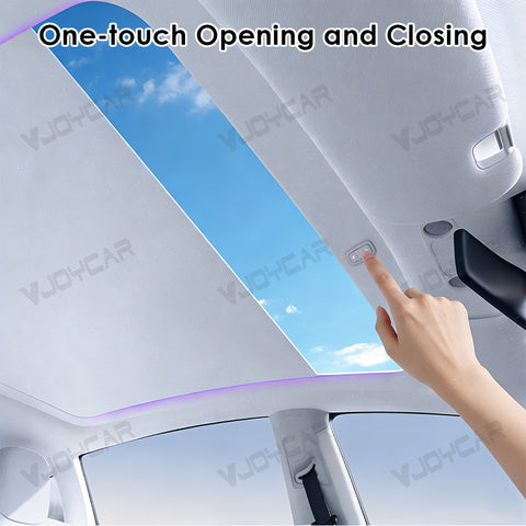 tesla model y auto roof one button open close