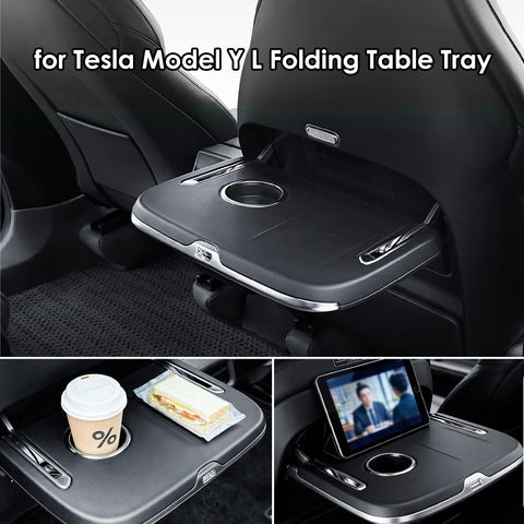 For Tesla Model YL Seat Back Foldable Table Integrated All in One Leather Cover One Button To Open and Fold
