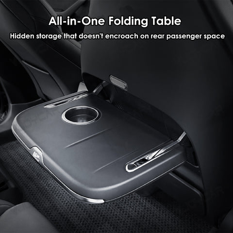 For Tesla Model YL Seat Back Foldable Table Integrated All in One Leather Cover One Button To Open and Fold