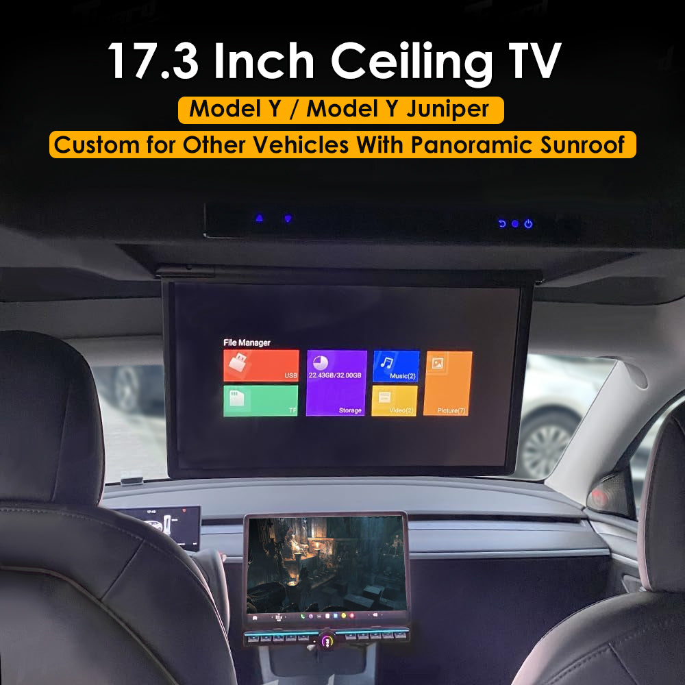 for Tesla Model Y Juniper ModelY Roof TV Entertainment Display Screen 17.3inch WiFi