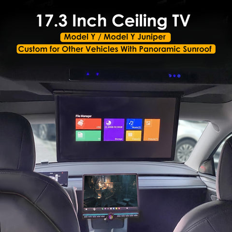 for Tesla Model Y Juniper ModelY Roof TV Entertainment Display Screen 17.3inch WiFi