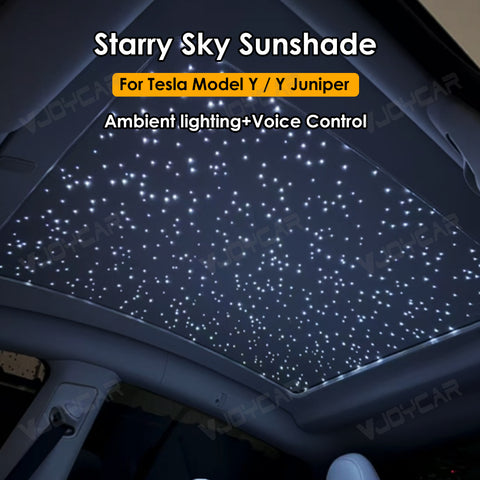 for Tesla Model Y Model Y Juniper Auto Electric Starry Sunshade Roof LED Ambient Light Voice Control